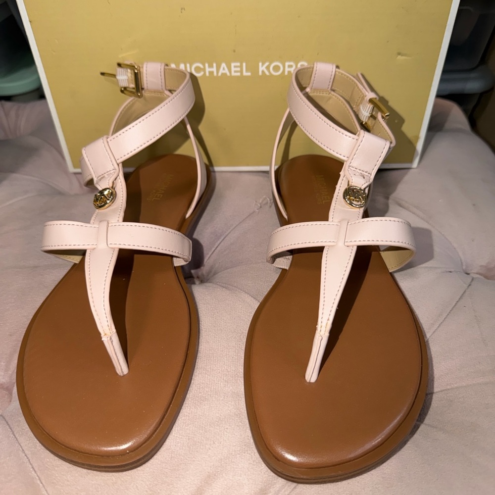 Michael Kors Blush and Tan Sandals